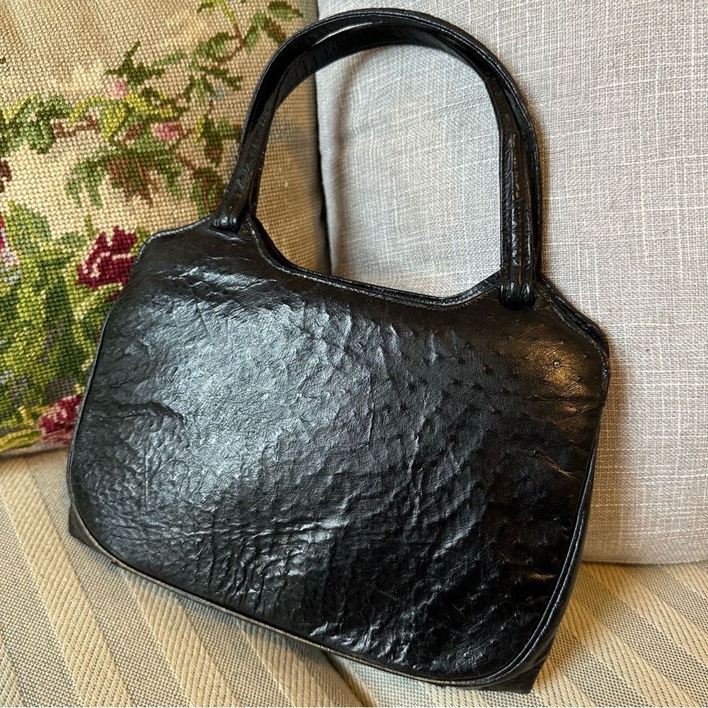 Vintage Black Leather Clutch